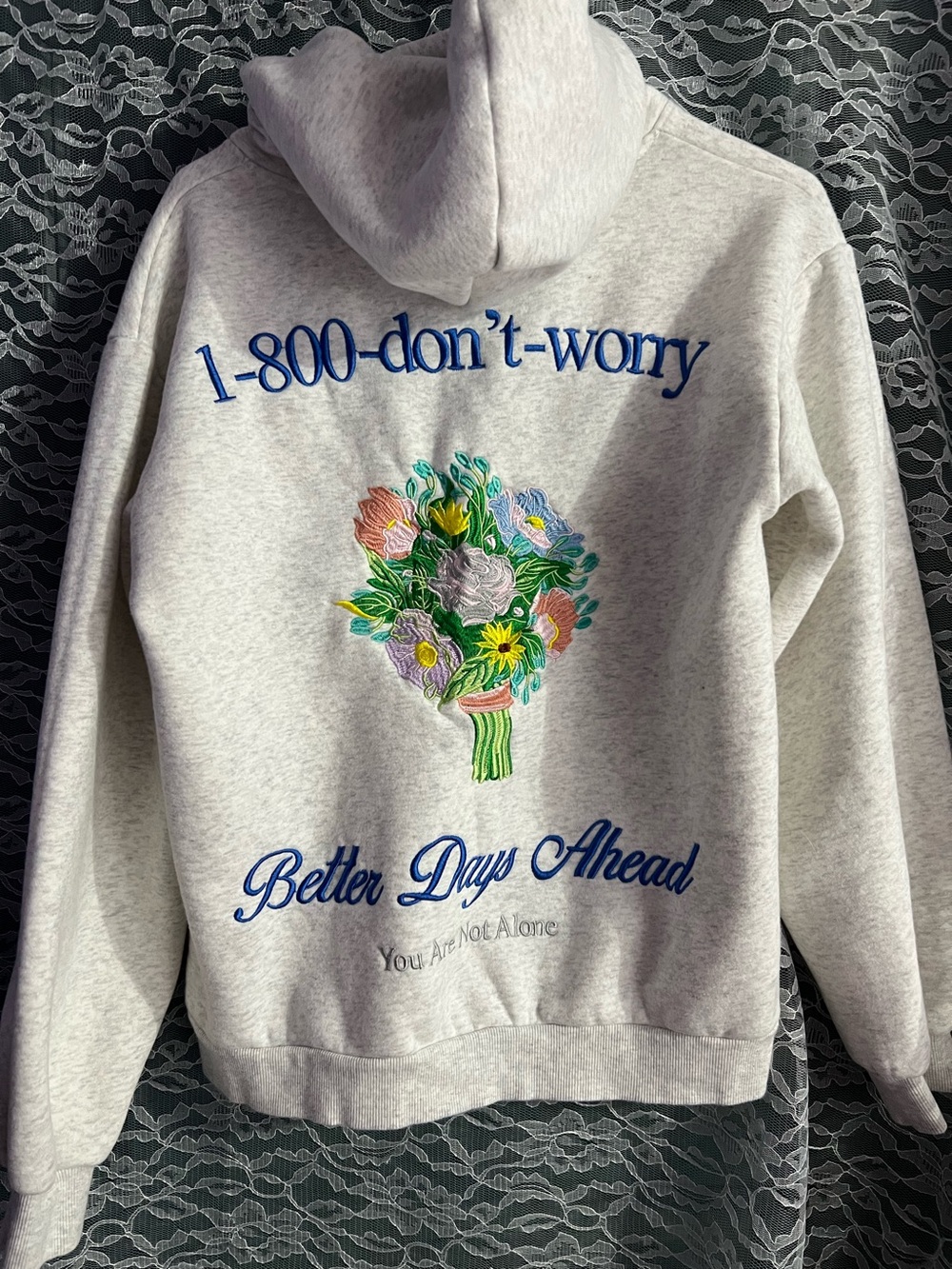 Altar’D State 1800 Don’t Worry Better Days Ahead Hoodie Flowers Oversized XS